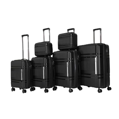 6-Piece Expandable Luggage Set with 360 Rotating Wheels for Travel & Carry-On, Lightweight & Fashionable Unisex Travel Gear with Secure Password Lock