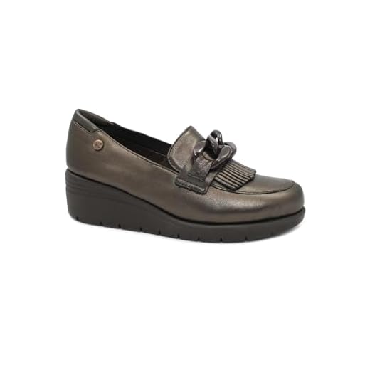 Melluso K55272W Cocoa Scarpe Donna Mocassino Zeppa Pelle Catena Treccia 37