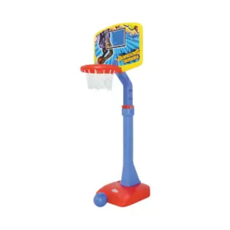 Image of Little Fingers Slam Dunk Adjustable Big Basketball Hoop Set for Kids - Indoor & Outdoor Sports Toy with Ball - Fun Activity Game for Toddlers & Children Ages 3+ (Senior)