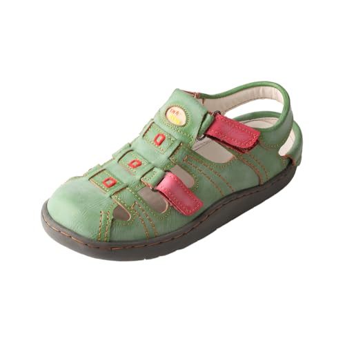TMA EYES Sandalias deportivas ajustables para mujeres con empalme de dos colores(Verde,41)