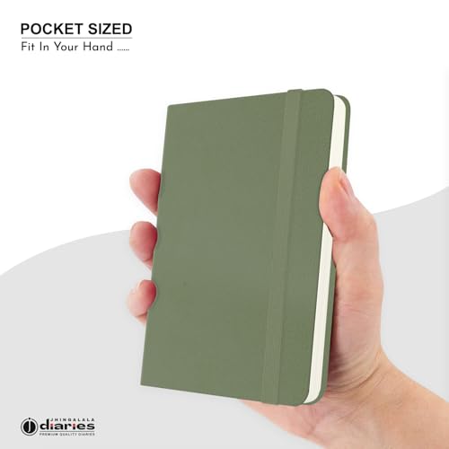 Image of Jhingalala Diaries - Hardbound Leather Cover Pocket Size Corporate Executive Diary Notebook I Pocket Diary For Men and Women I A6 Size I 80gsm Paper I 192 Ruled Pages (Forest Green)