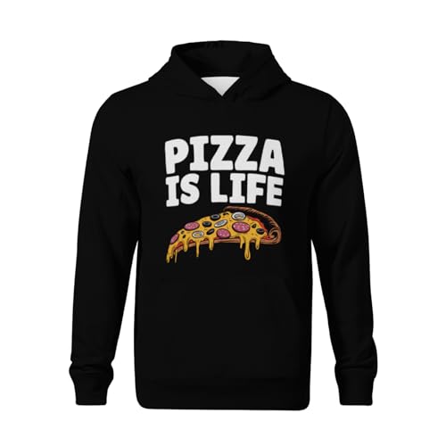 Kids Retro Pizza Lovers Italian Food Boys Girls Lightweight Kangaroo Pocket Fleece Hoodies2