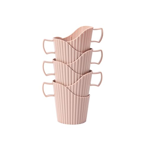 貝斯尼菲 紙コップホルダー 6個セット 180ml~300ml対応 使い捨てカップホルダー プラスチックトレー 厚手 耐熱 スリーブ コーヒー ティー 紙コップトレー オフィス 家庭用 便利グッズ(ピンク,小)