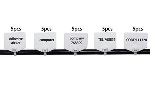 Mini Skater White Plastic Cable Marker Tag Ties Nylon Writable Write on Ethernet Wire Zip Ties Cord Identification Management Marking Label (25)