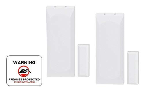 2gig by Linear DW10-345 Slim Wireless Door/Window Sensor for 2gig Alarms Systems (Linear LFSDWA01) - 2 Pack with Bonus 4 inch Security Decal