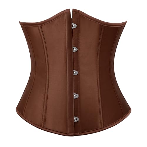 JASGOOD Underbust Corset for Women Plus Size Corset Fashion Satin Bustier Waist Trainer