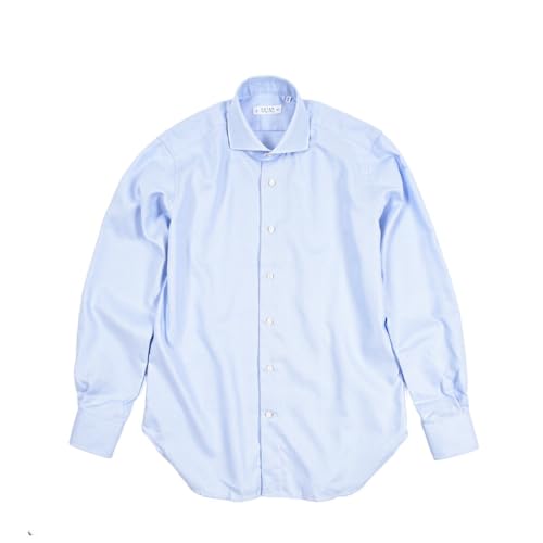 [オリアン] 25-26AW ORIAN Vintage Classic ドレスシャツ ワイシャツ ホリゾンタルカラー 長袖 秋冬 春 コットン 100% 総柄 ブルー [45] [並行輸入品]