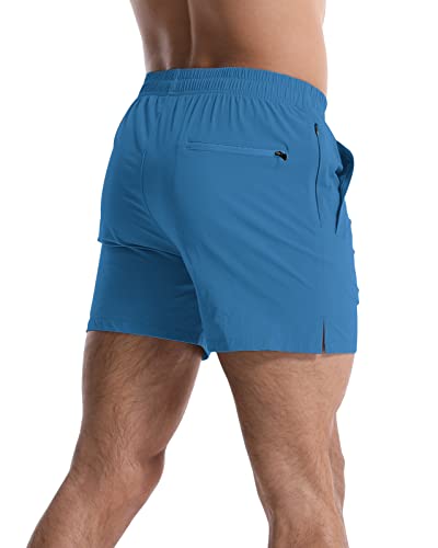 Image of 2 Pack Mens Athletic Shorts 5 Inch Quick Dry Gym Workout Shorts Men Lightweight Sports Running Shorts with Pockets