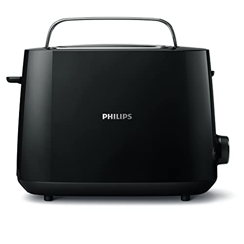 Philips Daily Collection Toaster, 8 Settings, Integrated Bun Warming Rack, Compact Design, HD2581/91 & Philips Electric Kettle, 3000 Series, 1850 W, 1.7 litre Family Size, Black, (HD9318/21)