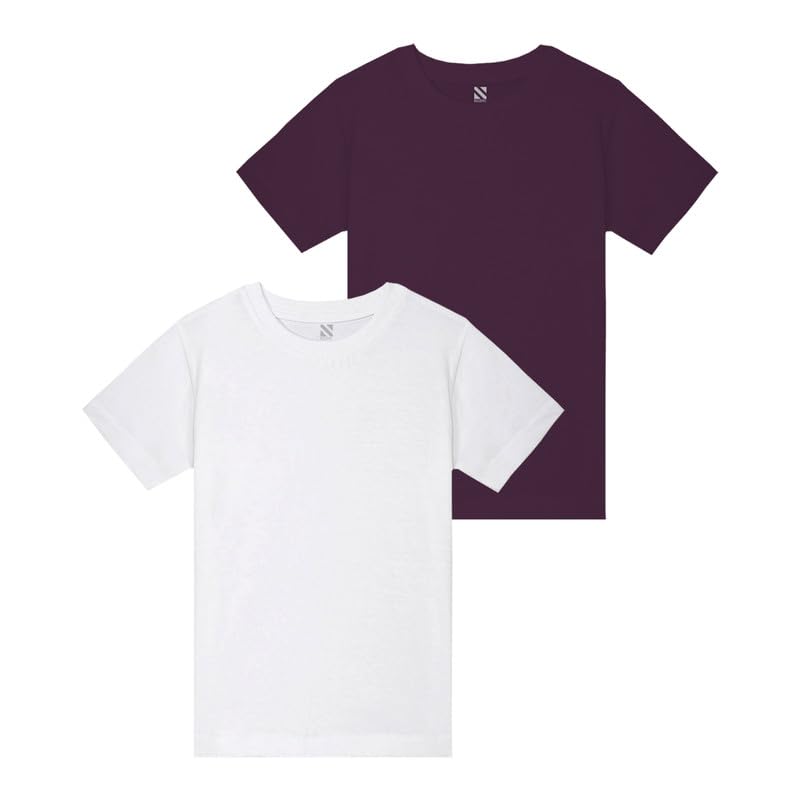 Image of Nusyl Boys Half Sleeves Solid T-Shirt for Kids | Soft Cotton Blend | Comfortable Regular Fit | Casual 2-16 Years | Multiple Colors & Pack Options