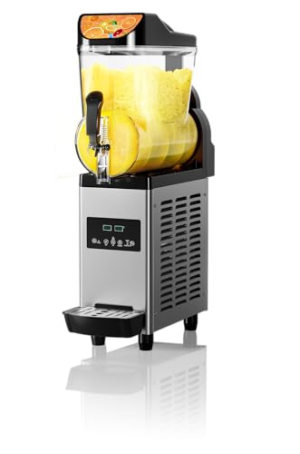 GarveeTech Commercial Slushy Machine 15L, Stainless Steel Smoothie Frozen Drink Maker with Self-Cleaning Mode, 450W Frozen Drink Machine, Maker Smoothie Machine for Home Party Restaurants Cafe Bars
