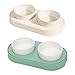 APGLSXY Double Ceramic Pet Bowl with USB Heating Keep Water and Food Warm for Cats and Dog Owners Cold Weather Pet Thermal Bowl