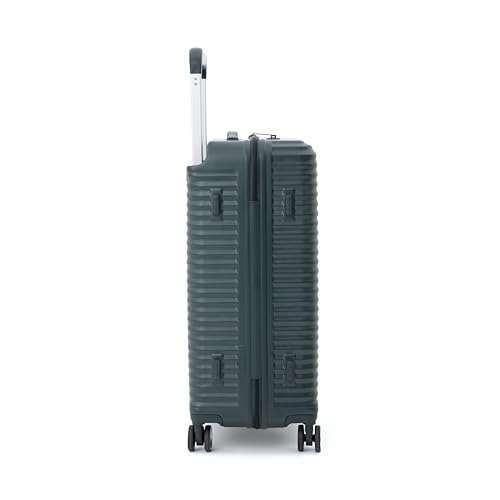 Image of NOVEX Robo Check-in Size Hard Luggage | Unbreakable Polycarbonate Suitcase with 8 Smooth Spinner Wheels, TSA Lock, Anti-Theft Zipper, Lightweight Travel Trolley with 5-Year Warranty - Olive Green
