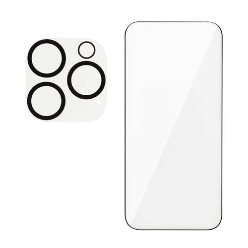 iFace iPhone 15 Pro ガラスフィルム ガイド枠付き (光沢・ブラック) カメラレンズ 保護カバー 強化ガラス セット(クリア)【アイフェイス アイフォン15プロ 画面保護 保護フィルム カメラレンズプロテクター カメラフィルム キズ防止