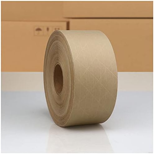 Packing Tape Reinforced Water Activated Gummed Tape Kraft Paper Tape 2.83inch x 450 Feet 750(mm) 150Yard for Heavy Duty Shipping Writable Strong Adhesive Brown Carton Box for Moving and Storage