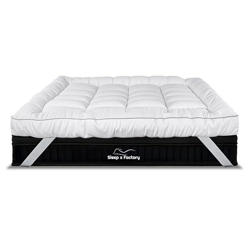 Sleep x Factory Premium Hotel Level Mattress Topper Size 120 x 200cm+21cm Made of Fabric and Filling 100% Microfiber (Microfiber) Height 21cm