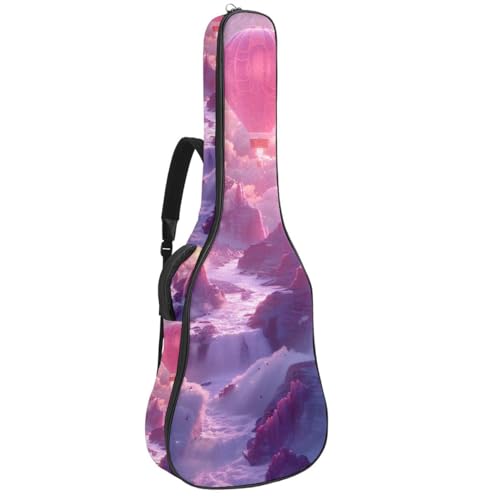 Étui pour guitare acoustique antichoc et imperméable rose