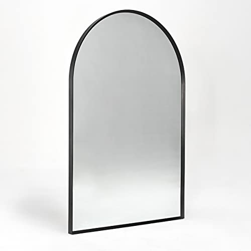 Minuover Arched Wall Mirror For Bathroom, 24"X36" Black Mordern Metal Frame For Entryway Living Room Bedroom Wall Decor #TOP6