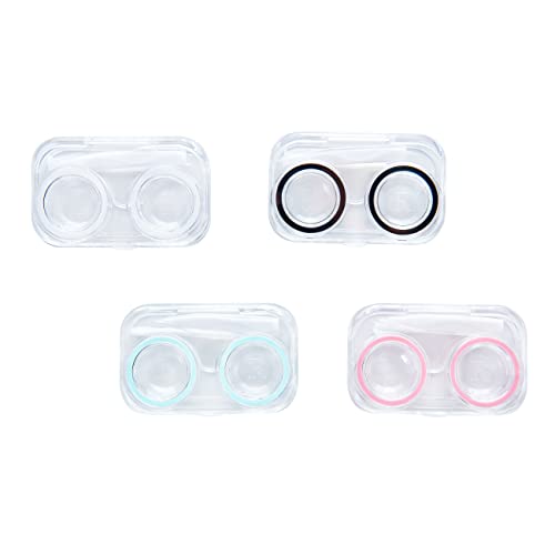 Othirls 4 PCS Contact Lens Cases, Colorful Contact Lens Container Holder, Outdoor Portable Mini Contact Lens Soak Storage Kit for Travel & Home