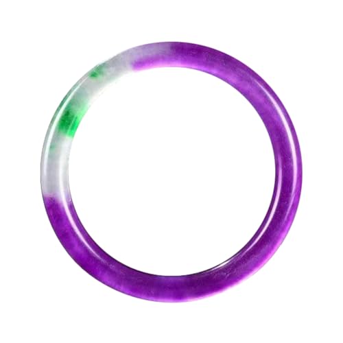 Bracelets,Jade Bangle Bracelet for Women, 8mm Round Genuine Quartzite Jade Bangle Jewelry(Purple Green,54mm)