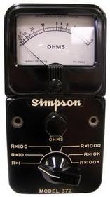 Simpson Ohmmeter, 372-2 -500 Ohms to 0-50 Megohms