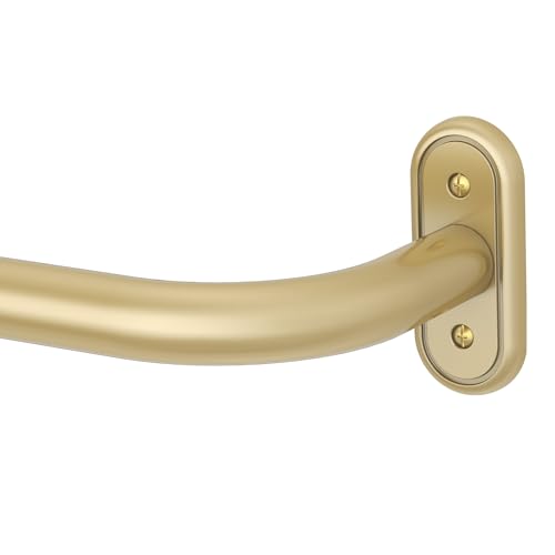 Wolistsa Curtain Rods 36-120 Inch Gold Wrap Around Blackout Curtain Rods for Windows 1 Inch Adjustable Long Heavy Duty Room Darkening Window Treatment Rod for Bedroom Living Room Sliding Door