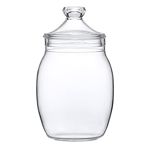Amazing Abby - Katherine - Acrylic Bathroom Canister (52 Oz), Plastic Apothecary Jar For Vanity, Bpa-Free And Shatter-Proof, Great For Bath Sponges, Shower Balls, Loofah Pads, And More #TOP1