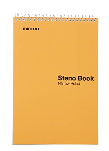 Mintra Office Steno Book - (Pastel Colors, 4 Pads/Pack, Narrow Ruled) - 6Inx9In, 70 Sheets, Notebook For Writing Notes In School, University, College, Work, Office #TOP3
