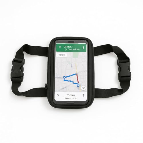 Image of Universal Mobile Holder /Stand /Mount Pouch for Scooters & Scooty (Honda Dio Compatible) | Waterproof Touch Screen Mobile Holder for Bike & Scooter Handlebar