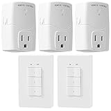 Wireless Remote Control Outlet and Wall Light Switch, 3-Way Switches for Lamp, Fans and Holiday Deco