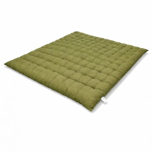 Image of ATOOTFUSION Soft Cotton Quilt | Foldable Light Weight Filled Single Firm Cotton Quilt Mattress| Gadda (Solid Coloured, Sleeping Capacity, 6 x 6 ft or 72 x 72 Inches) Double Bed (Mehndi Green)