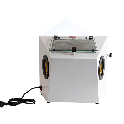 YSFHYAN Gabinete de Chorro de Arena de Mesa,Cabina Chorreadora de Arena,Equipado con Placa de Vidrio de Trabajo de Pantalla Ancha para la Limpieza de la Superficie de la Pieza de Trabajo