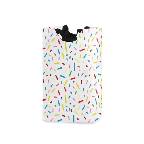 Jihqo Laundry Hamper Basket Colorful Sprinkles Collapsible Nursery Storage Bin Waterproof Clothing Baskets for Home Bedroom Bathroom Washing Room