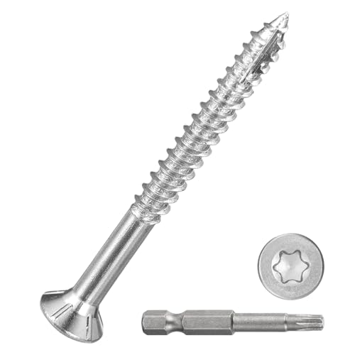Vis de terrasse bois #6 x 1-1/2 acier carbone argent pour clôtures et fermes de toit