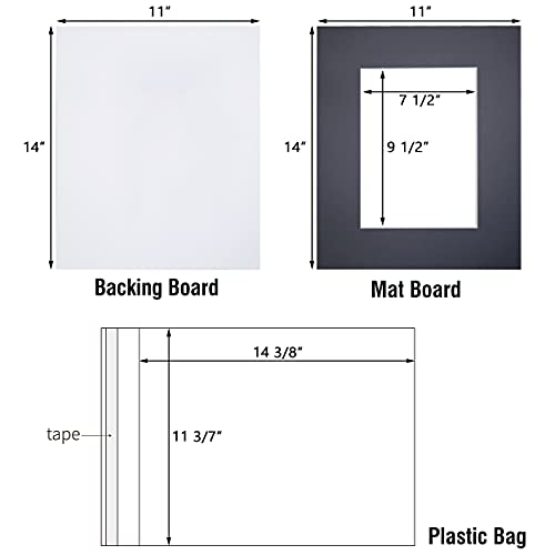 image for Falling in Art Acid Free 5 Pack 11x14 Pre-Cut Mat Board Show Kit for 8