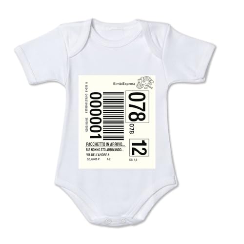 Mr. Gadgets Body Neonato Personalizzato “BimbiExpress” | Annuncio Nascita Divertente per Nonni, Zii e Bisnonni | Idea Regalo Baby Shower – 100% Cotone (Bis Nonno, 0-6 MESI)