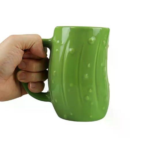Tazón grande de cerámica en forma de pepinillo verde miniatura 4