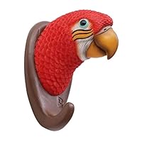 JGATW Coat Hooks Retro Design Wall Mounted Rack Hat Baseball Caps, Coats, Wallet, Animal Series Coat Rack Wall Mount Clothes Hooks (Blue: Parrot)