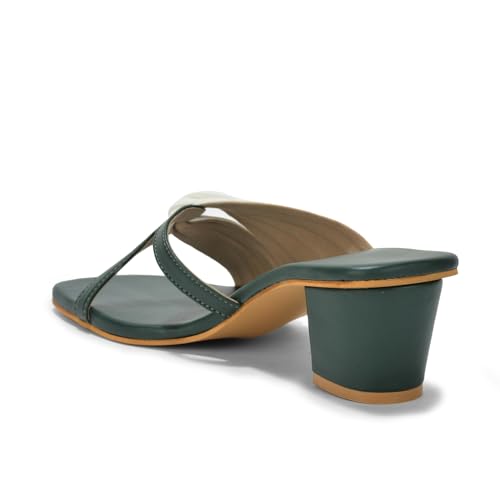 Image of Stylish Womens Synthetic Leather Heels | 2 Inch Heels Sandal for Womens & Girls | Comfortable & Lightweight Footwear