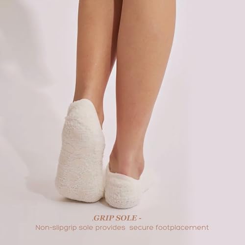 Image of 3Pairs Ankle Socks Low cut Pom Pom Fluffy Fuzzy Warm Winter Plush Slipper Socks For Women