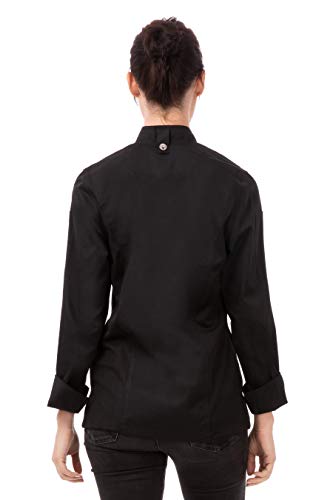 Chef Works Women's Hartford Chef Coat, Black, Large #TOP1