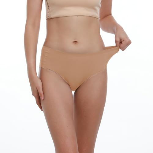 Image of WANDER Womens Seamless Hipster Underwear 3-Pack Invisible No Show Brief | Laser-cut, No Panty Line, Cotton Crotch, Breathable, Stretch, Tag-free, Cool for Summer, Dress Leggings