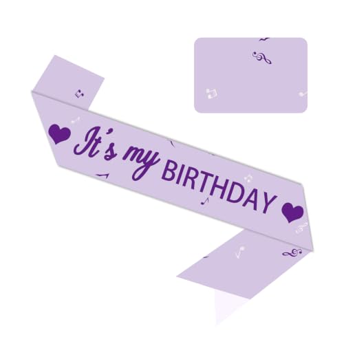 Image of Vuzvuv It's My Birthday Birthday Sash, Glitter Birthday Sash with Foil Letters Birthday Party Decor for Women, Girls