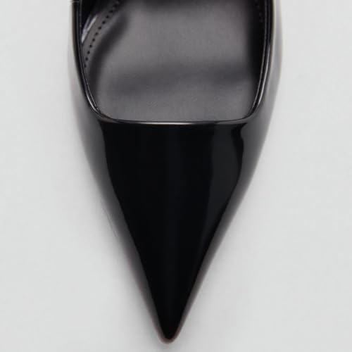 YIYA Women's Cherry Red Heels for Fall Slingback Closed Pointed Toe Stiletto High Heels Backless Slip-on Heeled Autumn Pumps Dress Shoes3