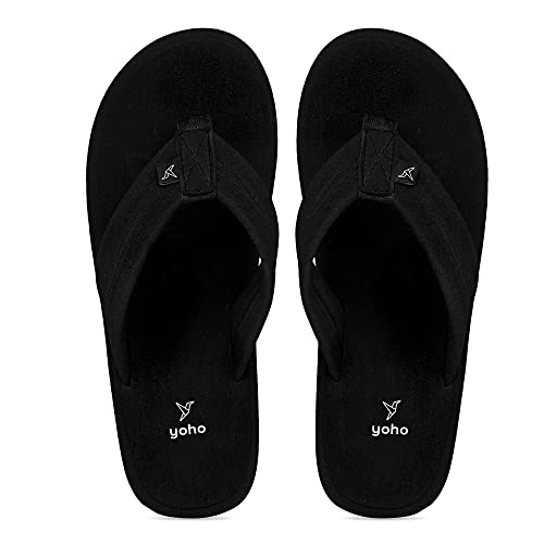 YOHO Men Black Soft Slippers | Comfortable & Stylish Flip Flop Slippers For Men In...