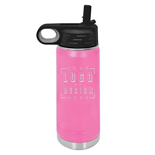 Sofia's Findings Personalized 20 oz | 30 oz | 40 oz Water Bottle with Straw | Custom Stainless Steel Sports Water Bottle - Double Wall & Vacuum Insulated