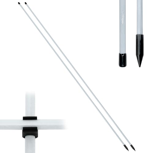 GolfStyle アライメントスティック ゴルフ 練習 ゴルフ練習用品 ターゲットライン アドレスポジション セットアップ スイング 素振り ライ角 トレーニング キャップ golf 100cm ケース付き 2本セット (ホワイト)