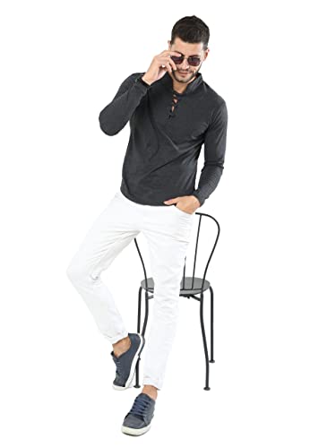 Image of fanideaz Mens Premium Cotton Full Sleeve Round Neck T Shirt for Men with Stylish Rope Design Trendy Look Comfortable Casual Wear Daily Office Use Regular Fit