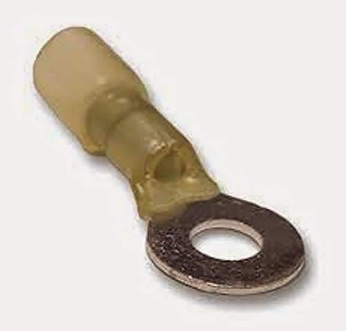 12-10 Ga. Solder Heat-Shrink Ring Terminals, 1/4" Stud - (Pack of 10)