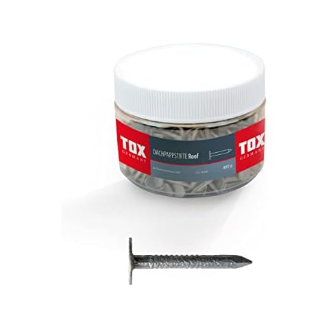 TOX Roof Dachpappstifte, Nägel für den Bedachungsbereich, Senkkopf, feuerverzinkt, 2,5 x 25 mm,1 Dose, 400 g (300 Stk.), 063260202 Cover